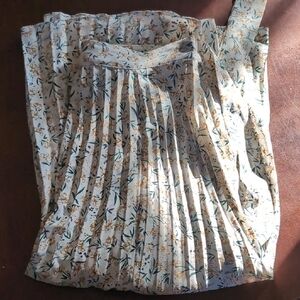 Skies Are Blue Cream Floral A-Line Skirt